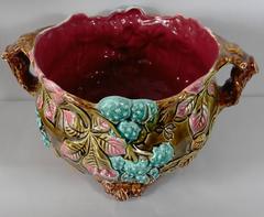 Jardinière en majolique de châtaignier du 19e siècle Onnaing