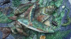 Majolika Palissy-Fisch-Wandteller von Victor Barbizet aus dem 19. Jahrhundert