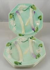 Majolica Octogonal Water Lily Asparagus Plate Saint Clement