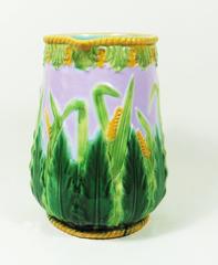 19th Majolica Wheat Pitcher George Jones
