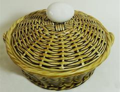 Majolica Egg Basket Sarreguemines, circa 1920