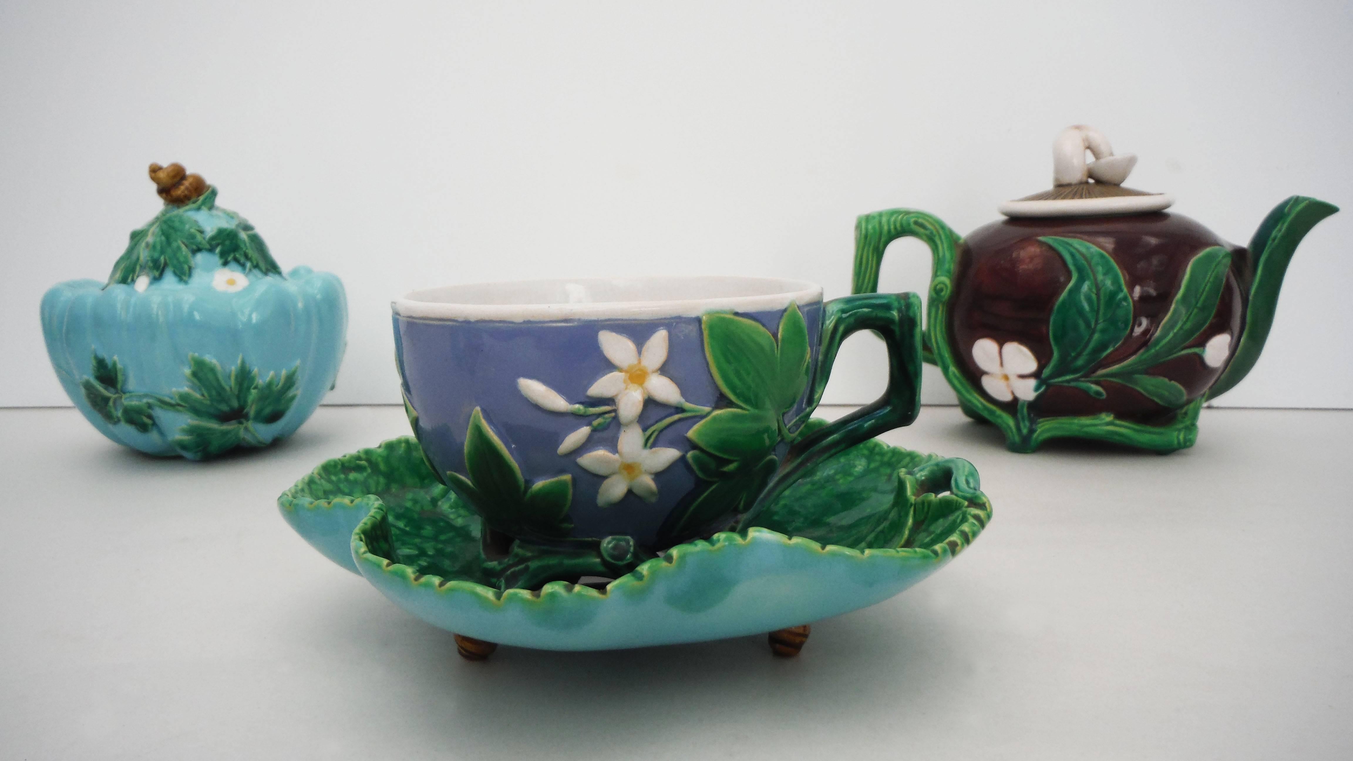 majolica tea set