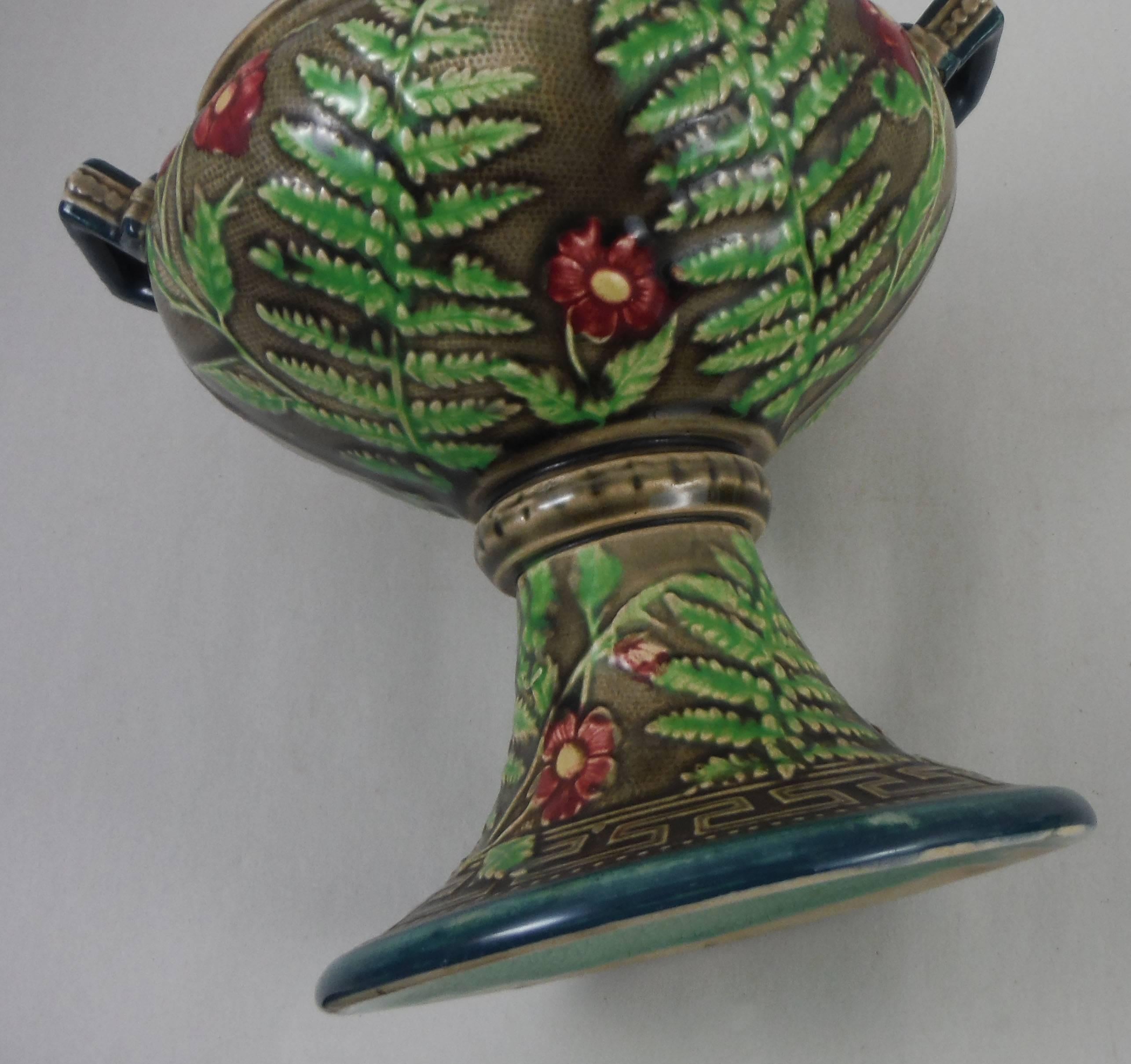 French 19th Century Majolica Lidded Bowl, Choisy Le Roi