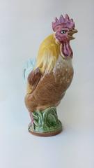19th Century Majolica Rooster Pitcher Georges Dreyfus