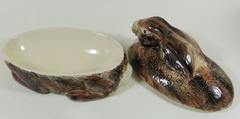 Majolica Brown Rabbit Tureen, circa 1950