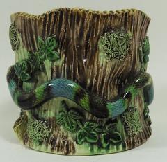 Majolica Palissy Snake Vase Thomas Sergent, circa 1880