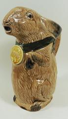 French Majolica Rabbit Pitcher, circa 1900