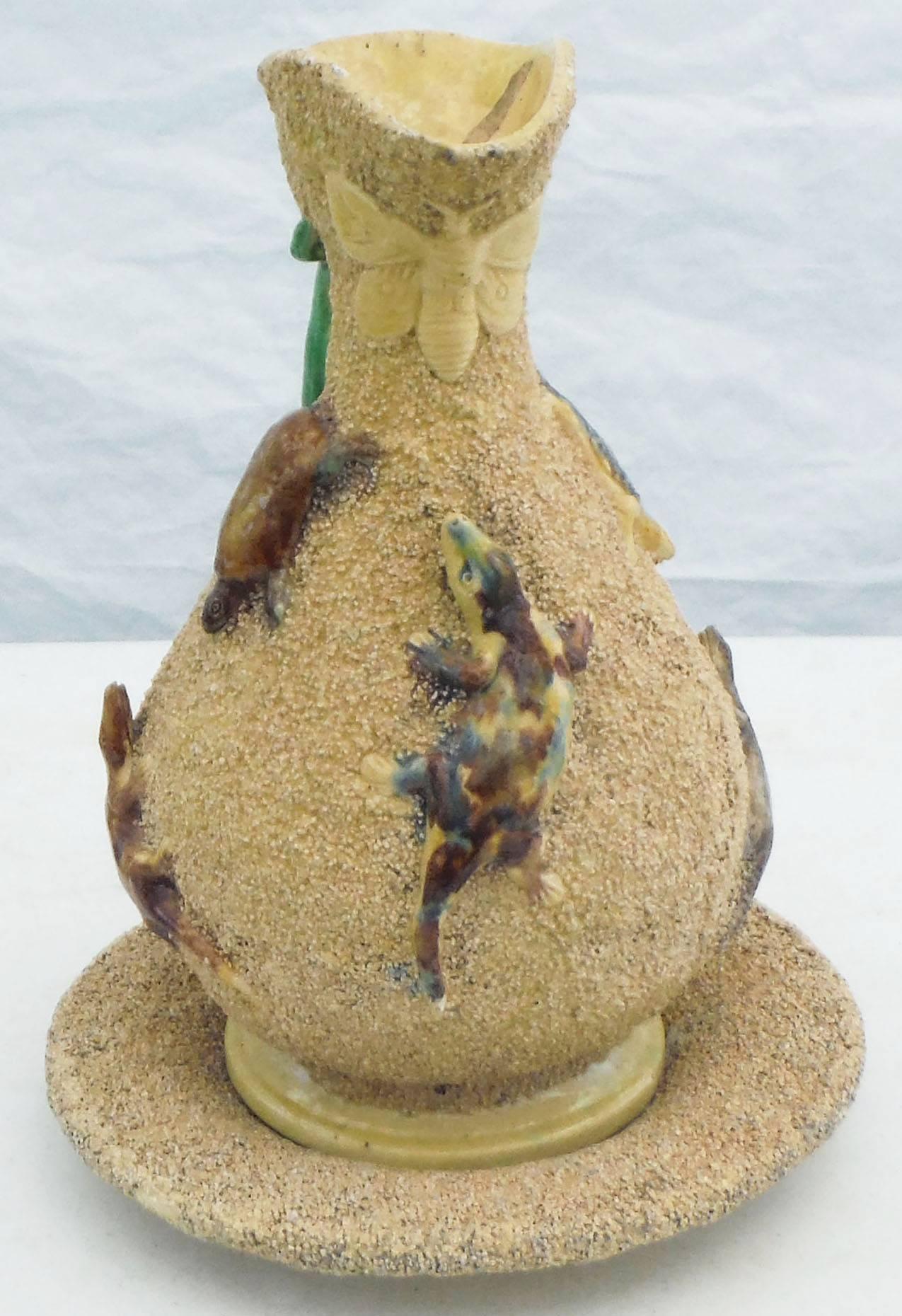 Majolika-Palissy-Kanne aus dem 19. Jahrhundert Manuel Mafra Caldas Da Rainha (Rustikal) im Angebot