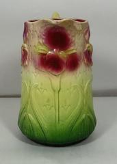 Majolica Iris Pitcher, Onnaing, circa 1900