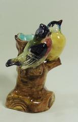 Vase Oiseaux sur coffre en majolique Jerome Massier, vers 1900