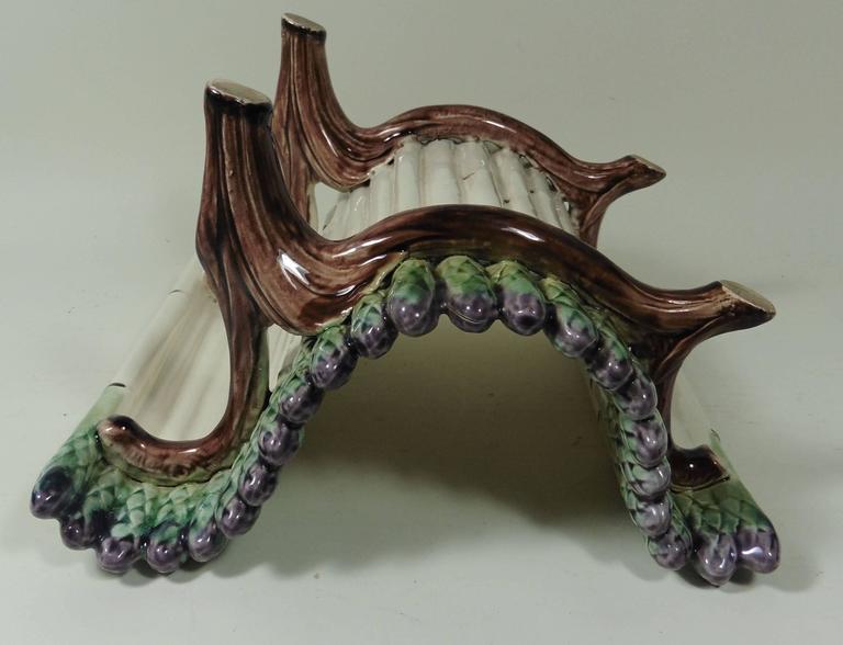19th Century Majolica Asparagus Server Set Luneville For Sale at 1stdibs