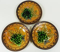 Majolica Fern & Leaves Plate Sarreguemines Circa 1900