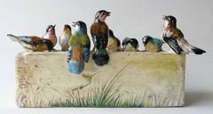 19th Century Majolica Birds Jardiniere Delphin Massier