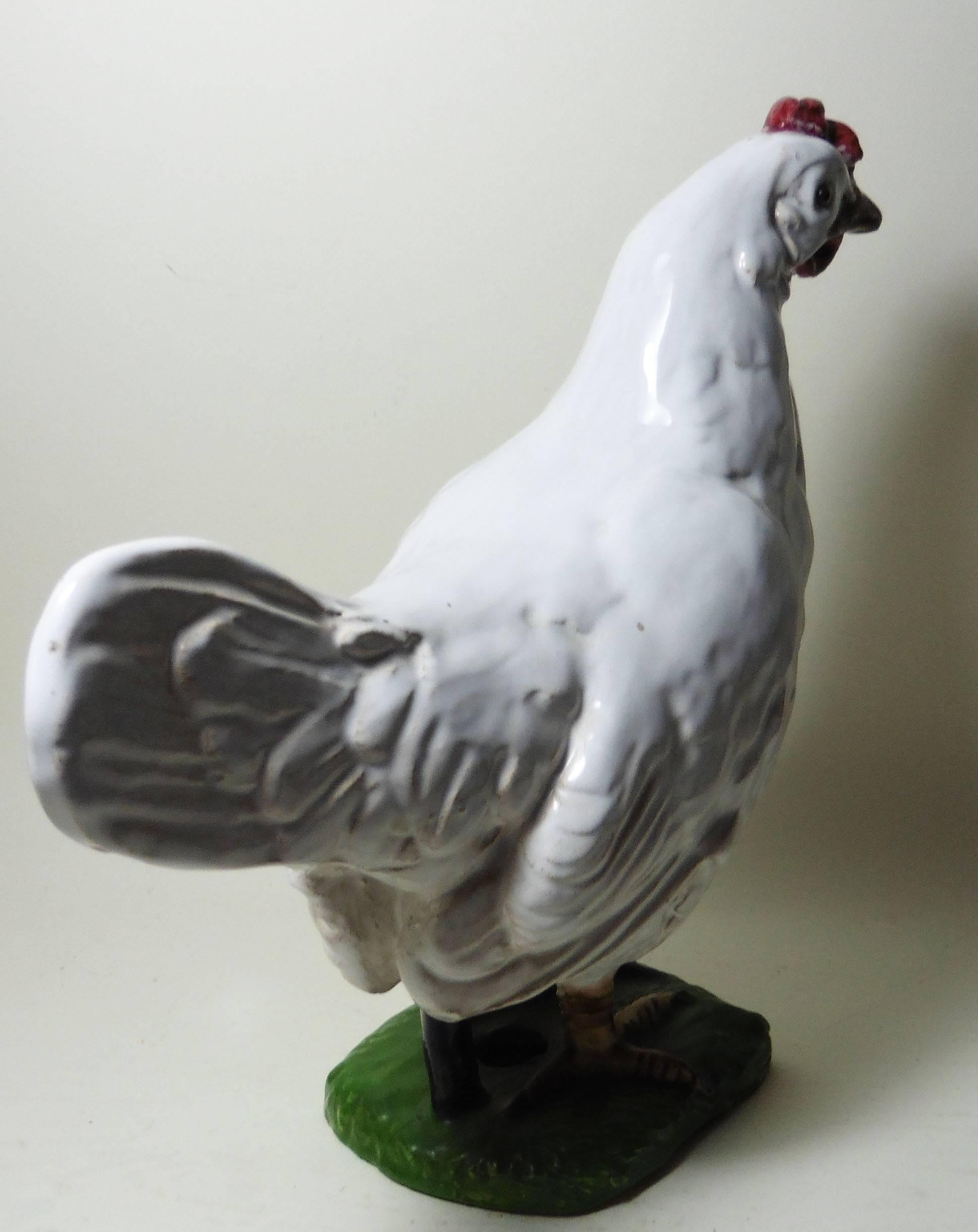 French Terracotta White Hen Bavent, circa 1920 In Good Condition In Austin, TX