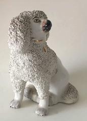 19th Century English Staffordshire White Poodle
