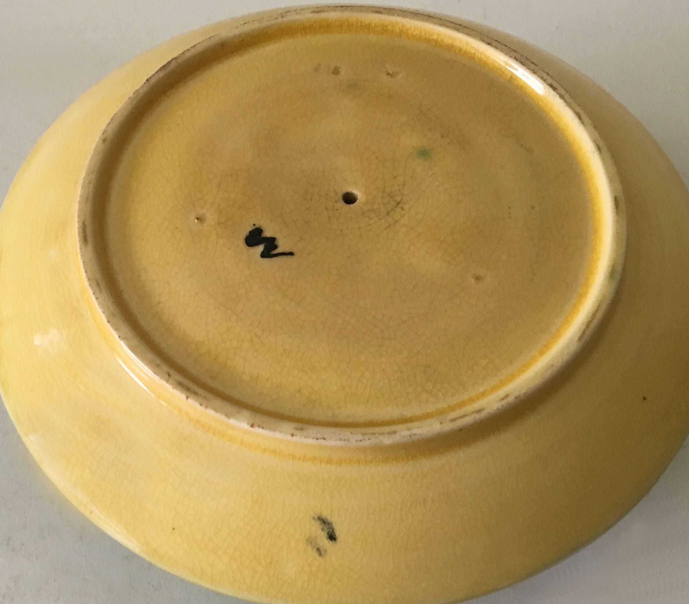 Sucrier en forme de palmier en majolique du 19ème siècle Sarreguemines en vente 2