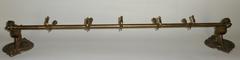 Oversize Brass Coat Rack with Horse Heads, circa 1920