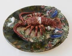 Majolica Palissy Portuguese Lobster Wall Platter, circa 1940