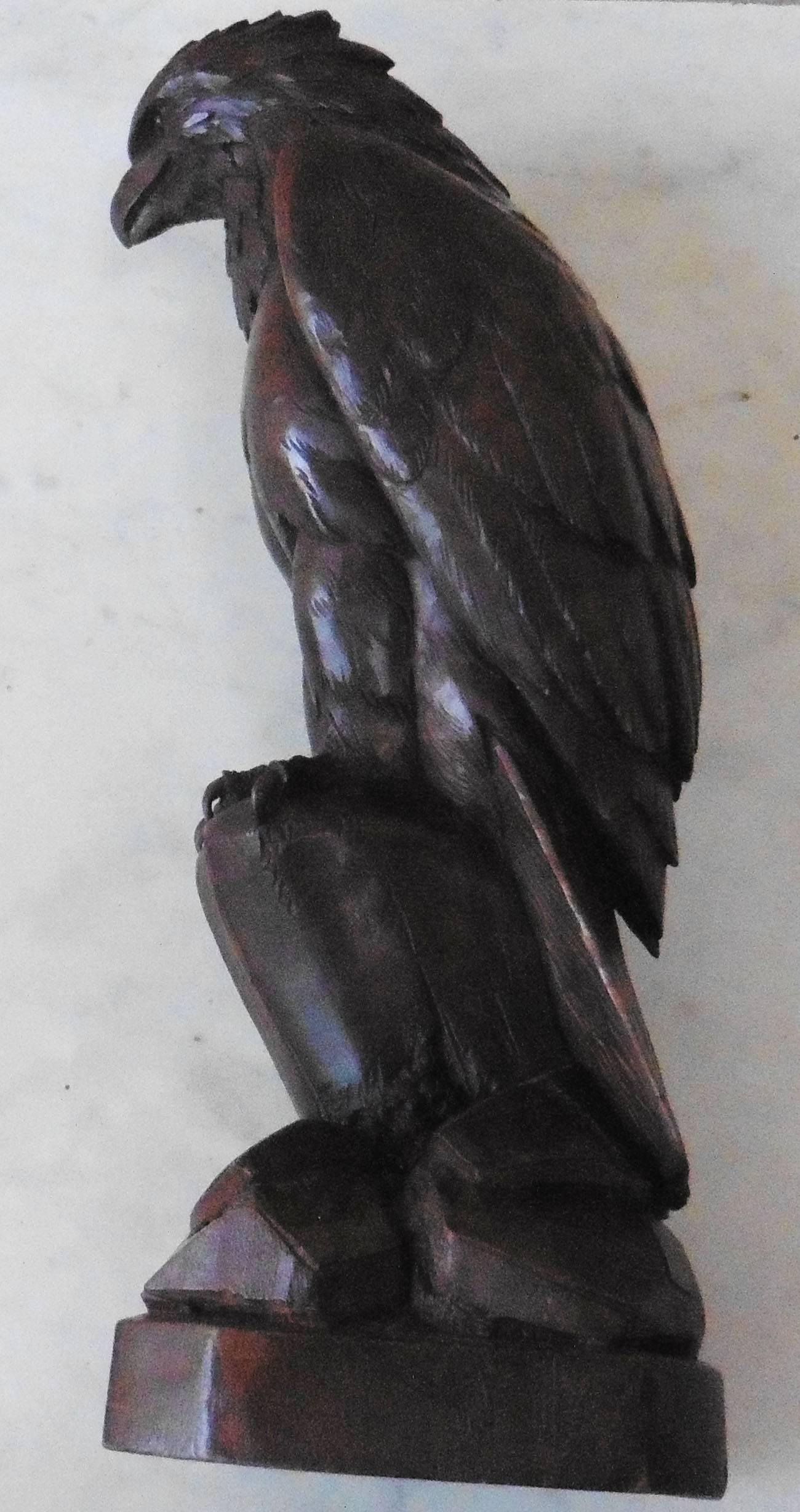 19th Century Black Forest Carved Wood Eagle In Good Condition In Austin, TX