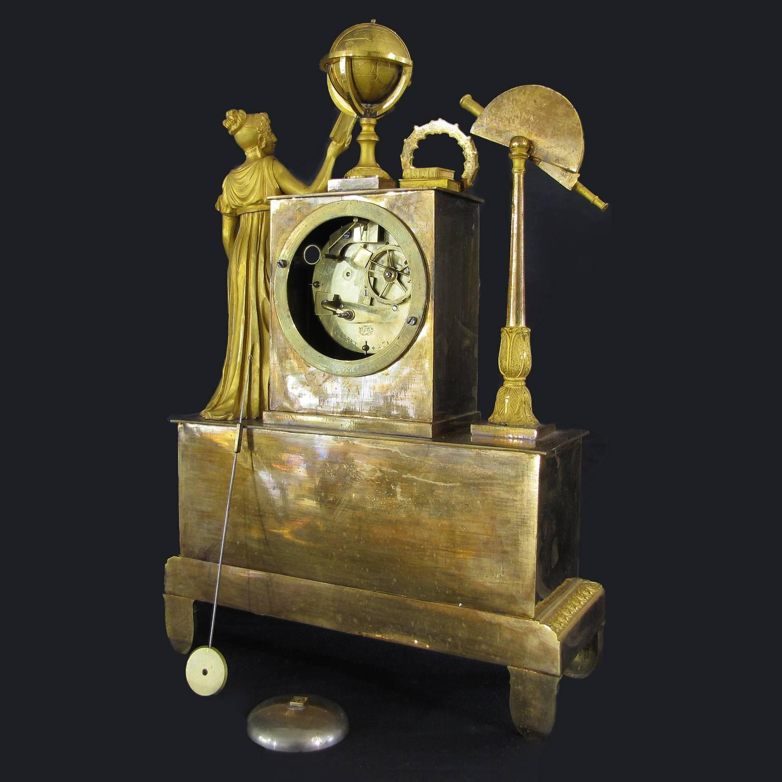 18th Century French Neoclassical Ormolu Pendulum Clock Astronomical Allegory 5