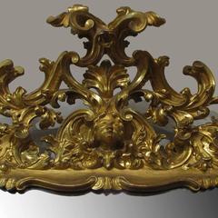 Tuscan 18th Century Louis XV Horizontal Mirror in Carved and Leaf Gilded Wood