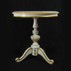 19th Century Carved Wood Painted Centre Table with Pietra Dura Table Top