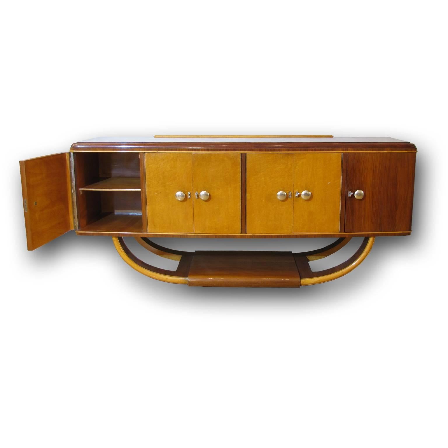 Italian Mid-20th Century Art Deco Credenza or Buffet in Palisander and Maple 2