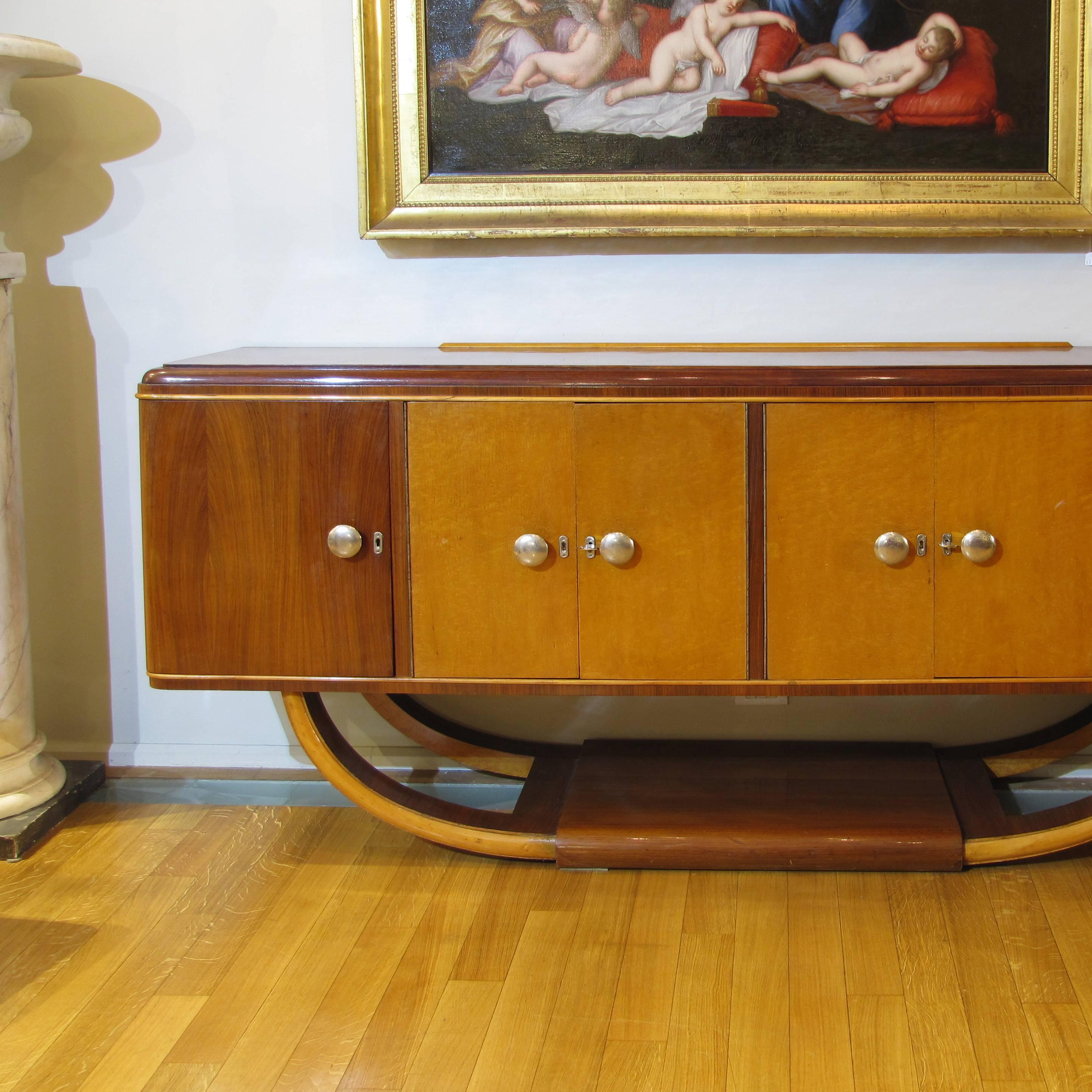 Italian Mid-20th Century Art Deco Credenza or Buffet in Palisander and Maple 6