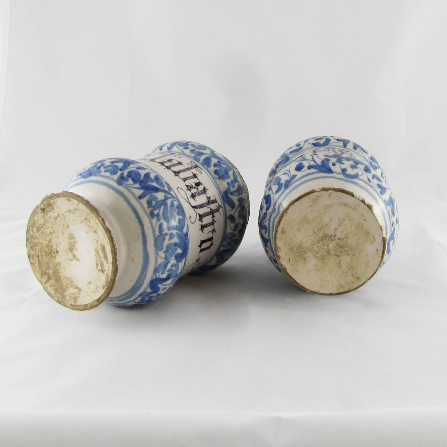 Two Italian Mid-18th Century Albarelli or Maiolica Earthenware Jars 3