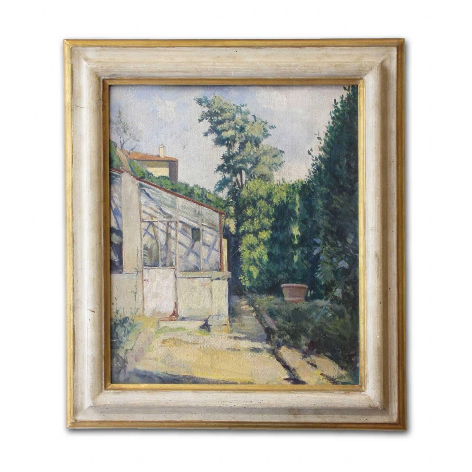 Baccio Maria Bacci (Florence, 1888 - Fiesole, 1974)
'Garden view in Fiesole'
Oil on cardboard
Signed bottom right: B. M. Bacci
On the verso, with pencil: 