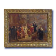 19th Century History Painting Signed and Dated 1845, Depicting Leonardo Da Vinci