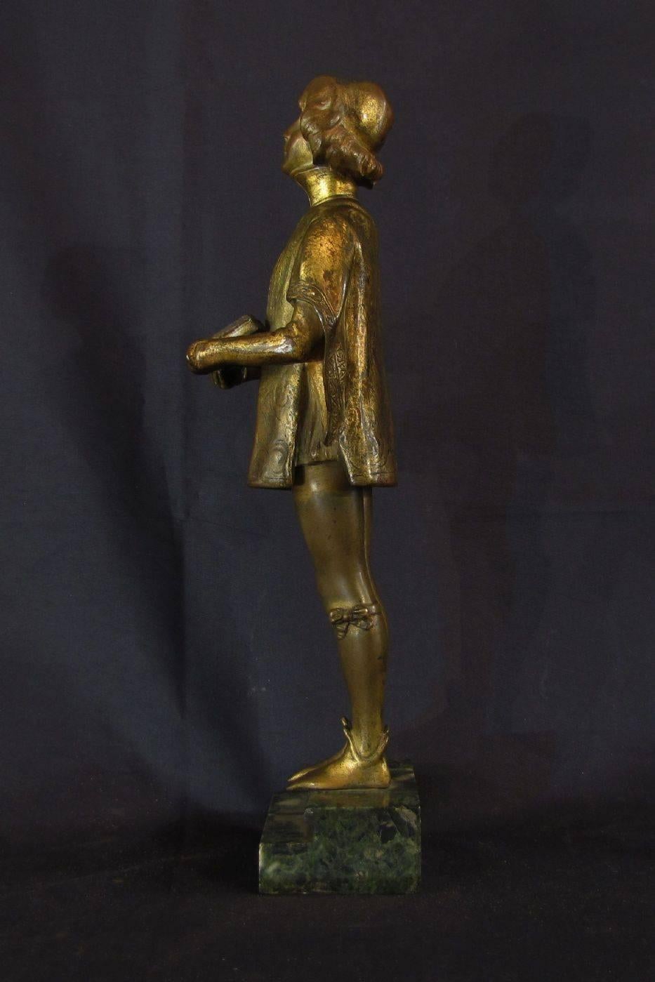 Neoclassical Revival French Early 20th Century Gilded Bronze Sculpture by Ferdinand M. L. Delagrange For Sale