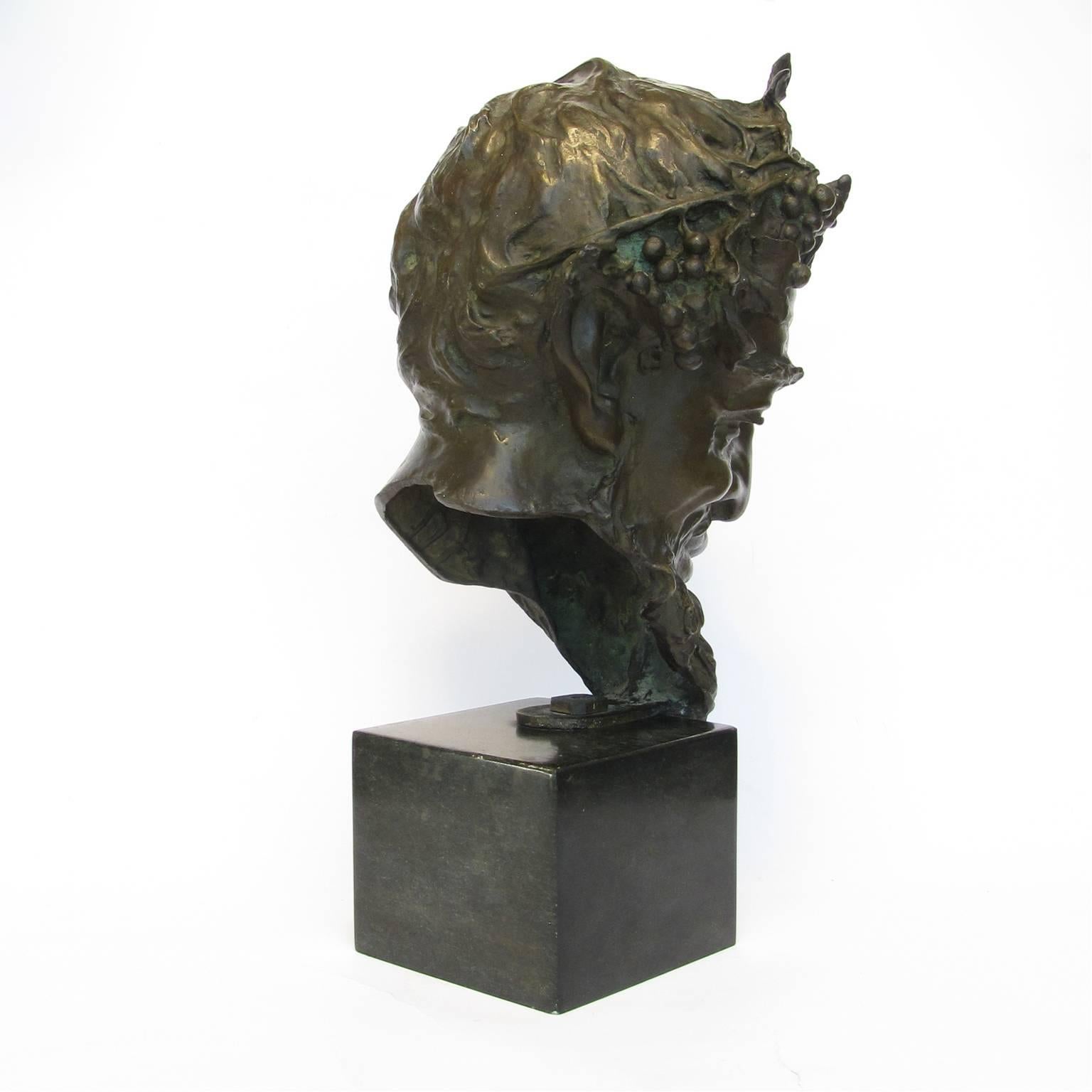 Italian Late 19th Century Bronze Head of Faun by Vincenzo Gemito In Good Condition In Firenze, IT
