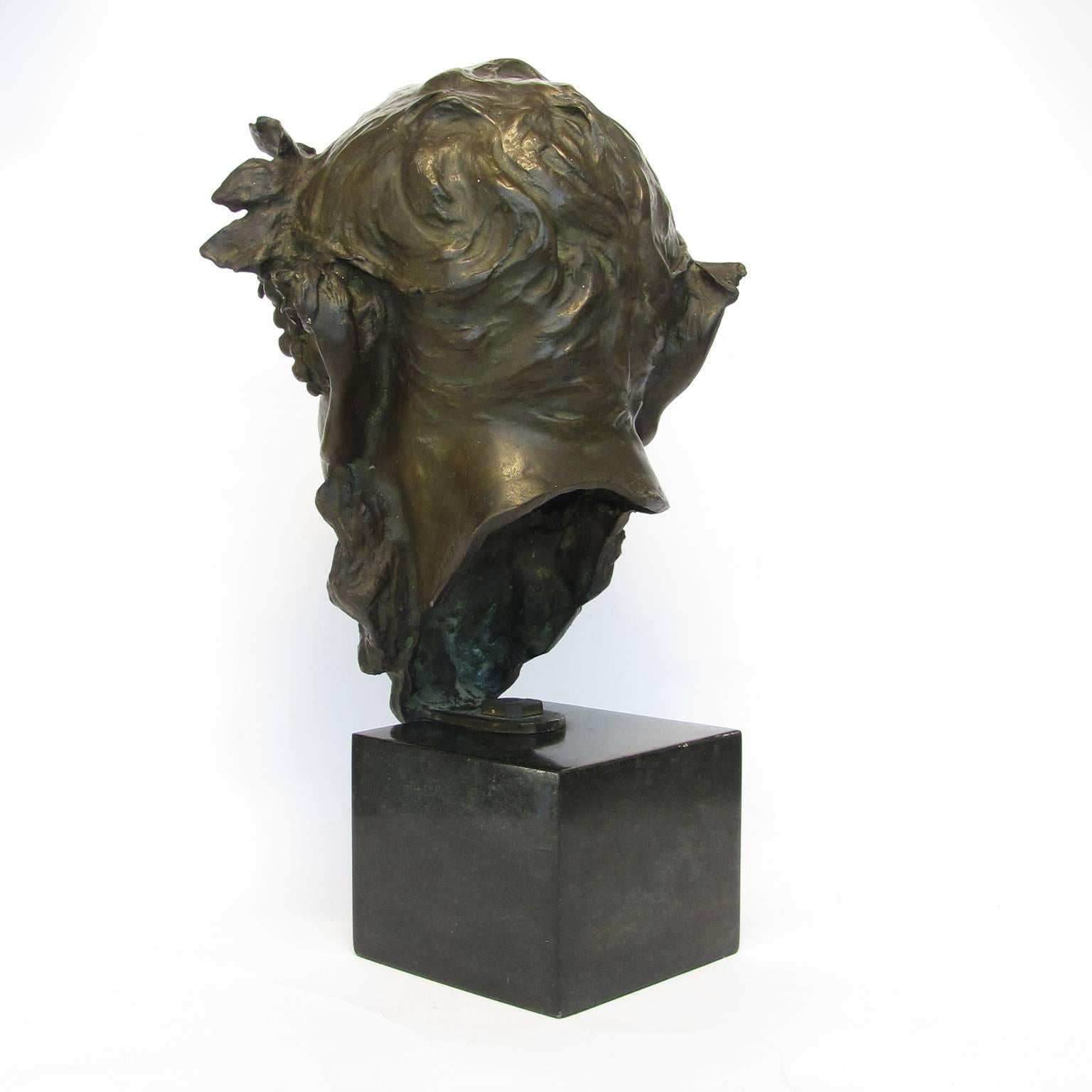 Italian Late 19th Century Bronze Head of Faun by Vincenzo Gemito 2