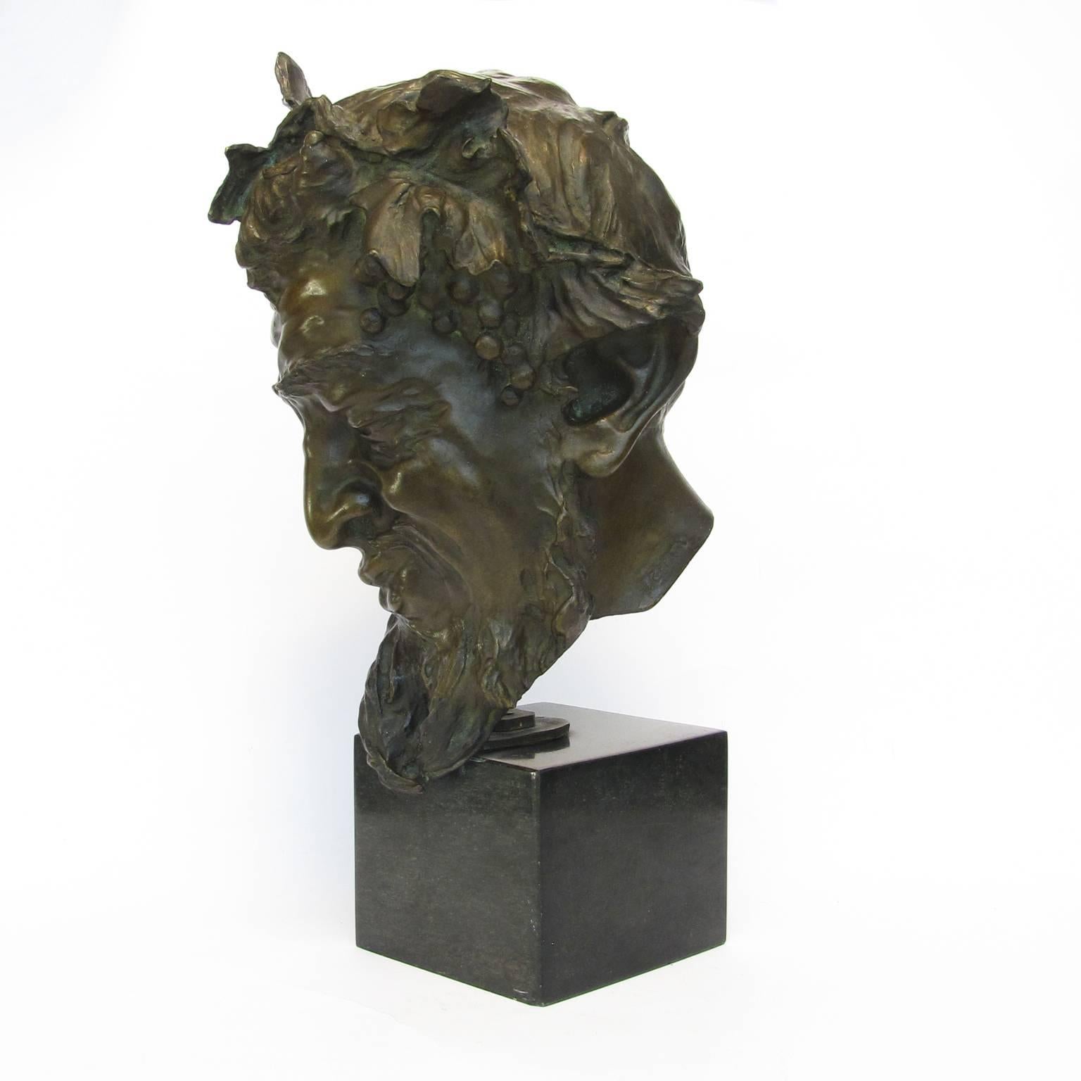 Italian Late 19th Century Bronze Head of Faun by Vincenzo Gemito 4