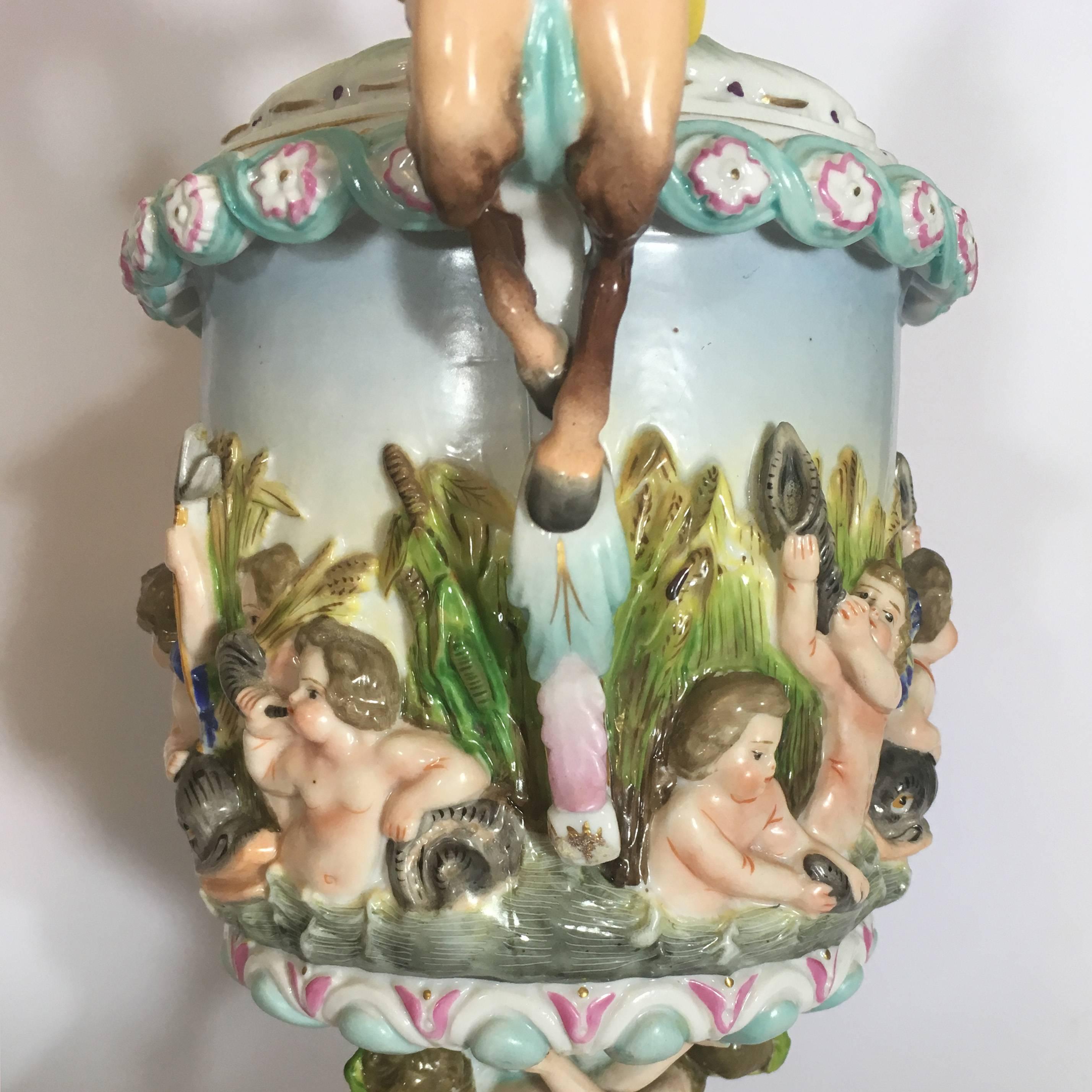 Pair of Late 19th Century Meissen Porcelain Ewers with Maritime Scene 2