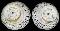 Pair of Two 19th Century Dresden-Meissen German Porcelain Cake Stands or Tazzas
