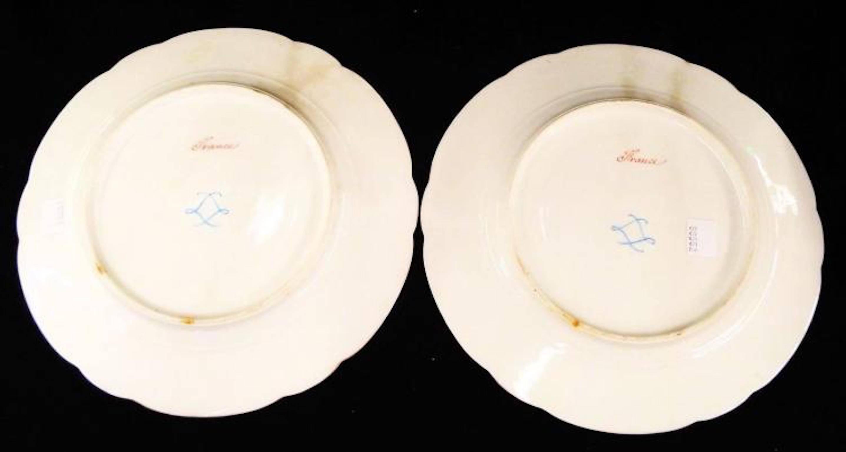 Late 19th Century Pair of Sevres Plates, Signed 2