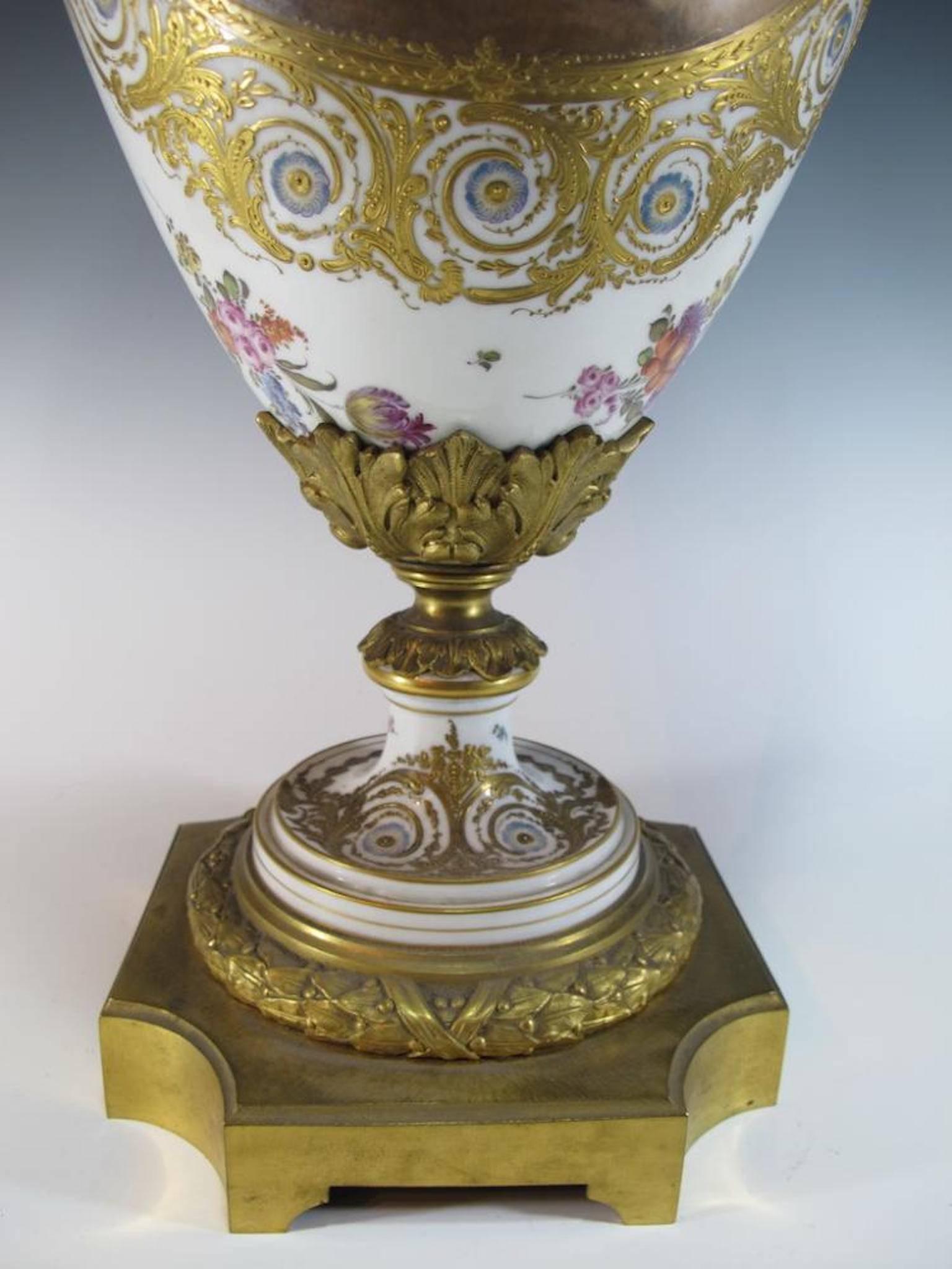 19th Century French Sevres Bronze and Porcelain Urn 2