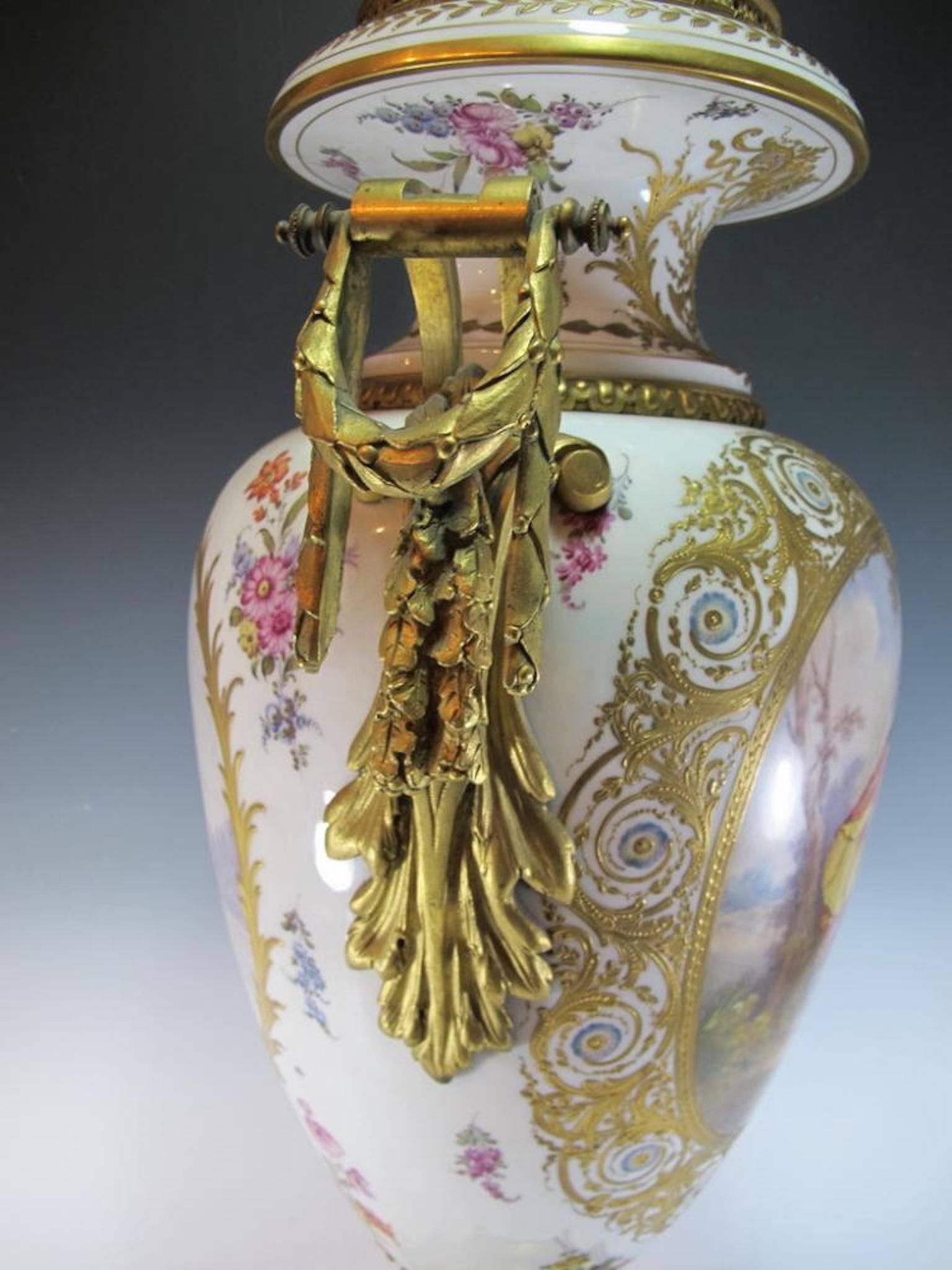 19th Century French Sevres Bronze and Porcelain Urn 3