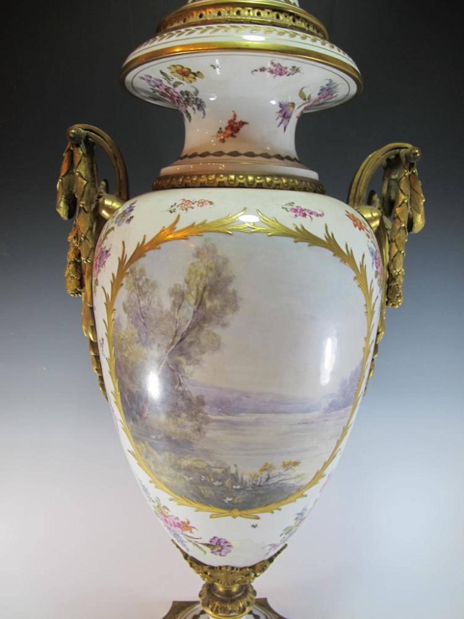 19th Century French Sevres Bronze and Porcelain Urn 4