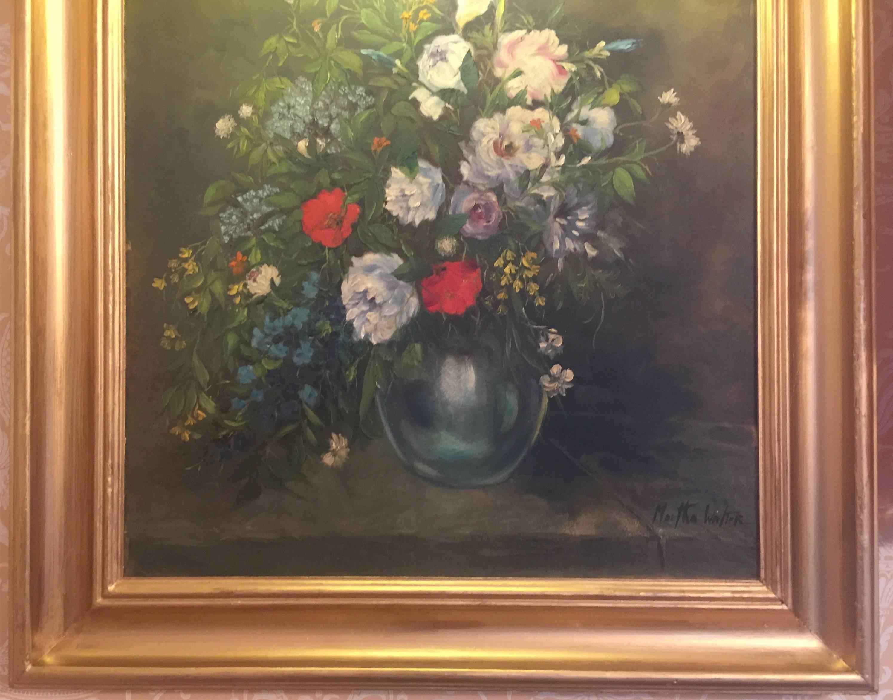 Canvas Martha Walter Floral Still Life For Sale