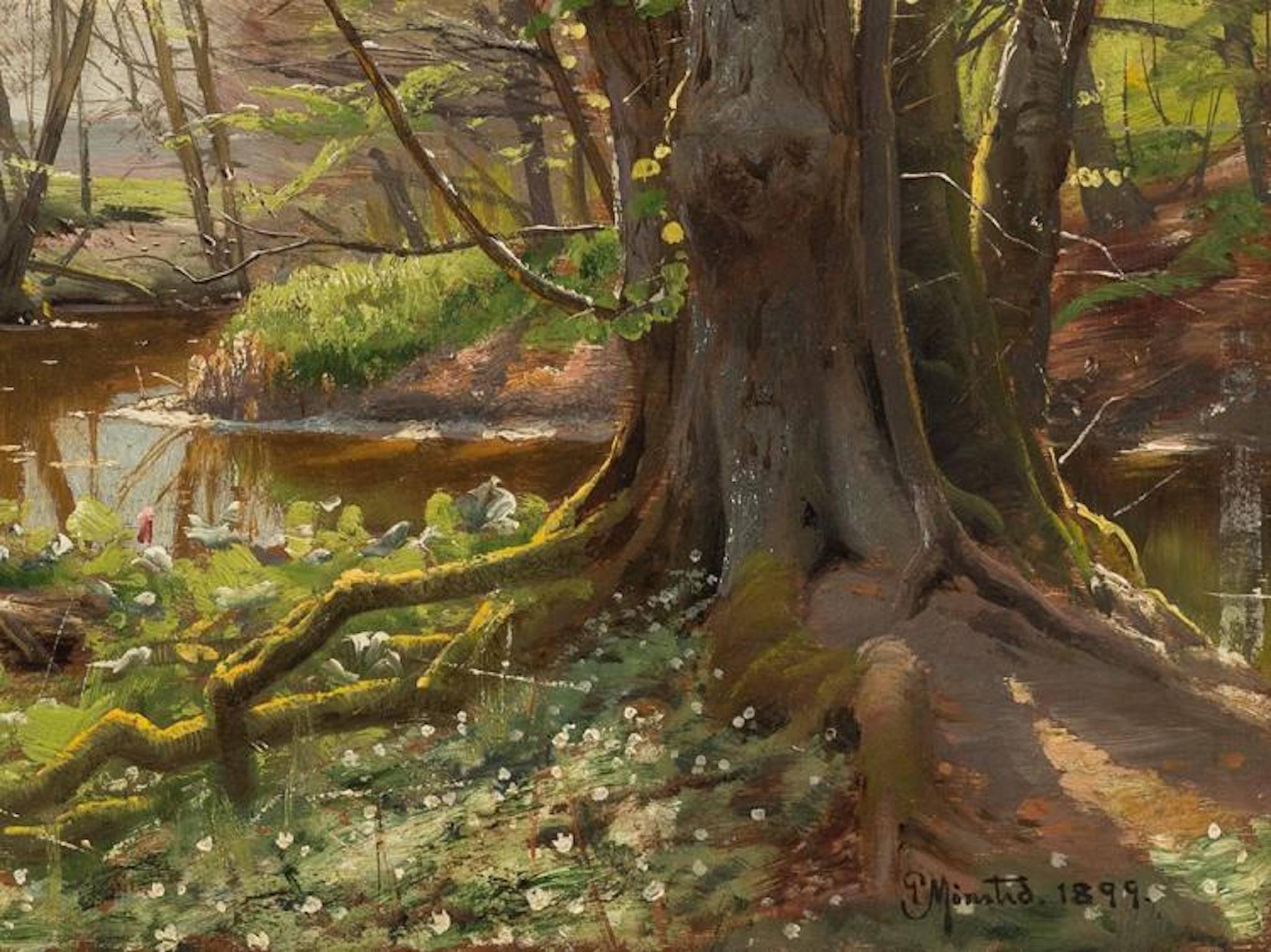 Peder Mørk Mønsted, Riverscape in Springtime, Oil, 1899 2