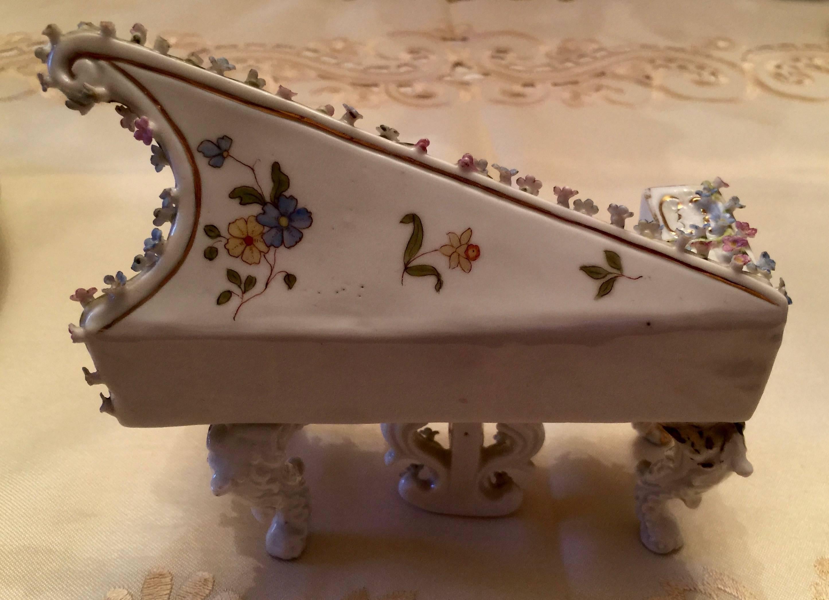 Collection of Meissen Miniatures with Applied Floral Work Six Pieces 3