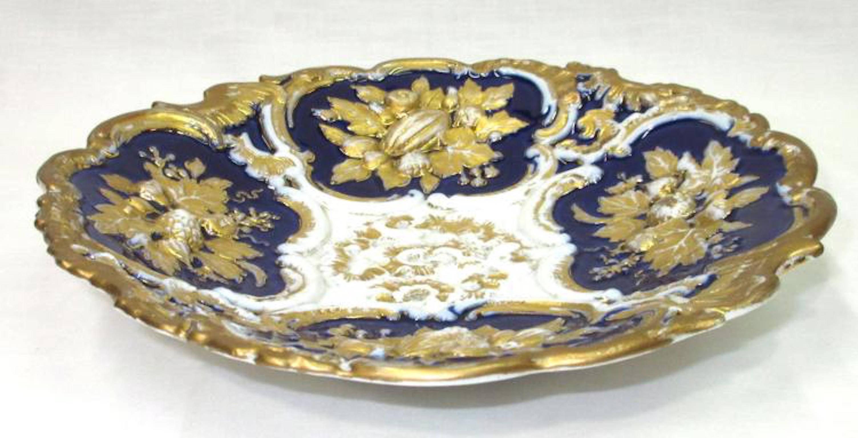 Meissen cobalt and gold cabinet plate.