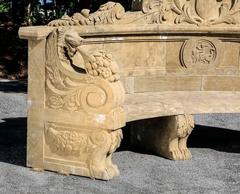 Neoclassical Style Marble Garden Bench