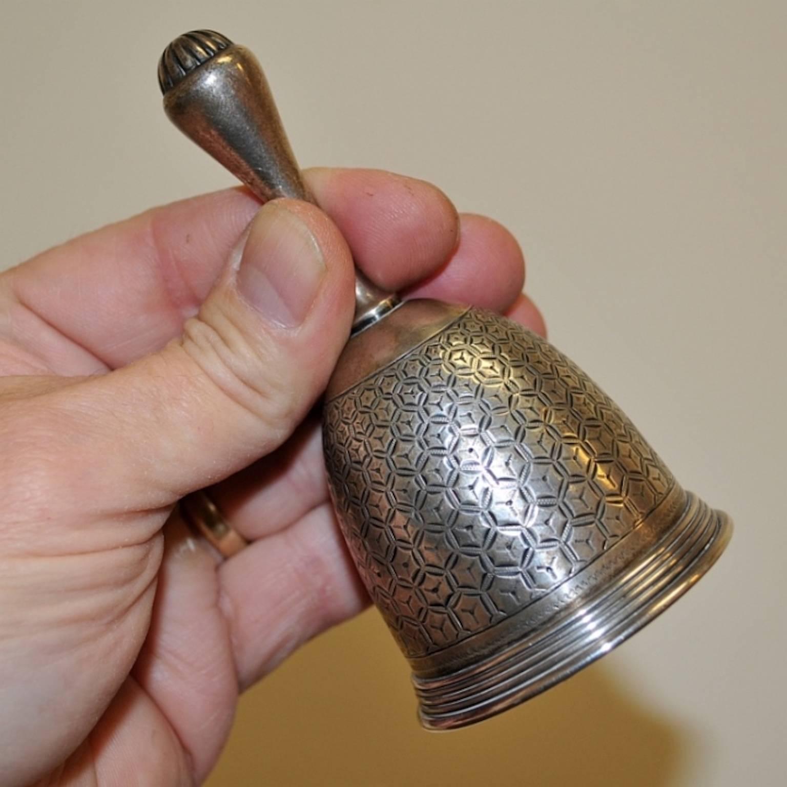 Antique Tiffany & Co. Sterling Bell with Handle, 126.3 Grams Sterling In Good Condition In Washington Crossing, PA