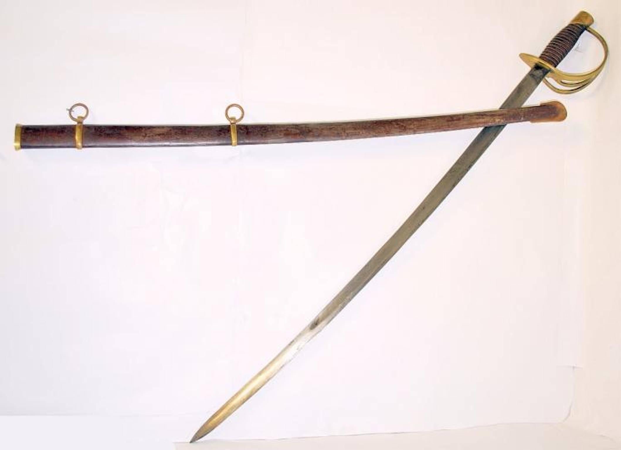 Antique Civil War Sword and Scabbard Steel and Brass 1
