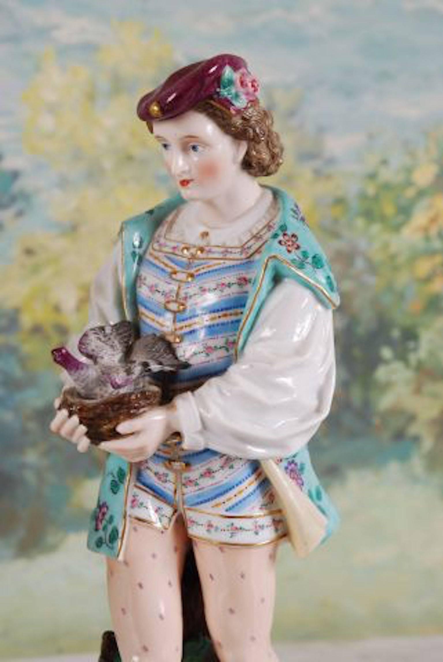 Pair of 19th Century German Porcelain Figures In Good Condition For Sale In Washington Crossing, PA