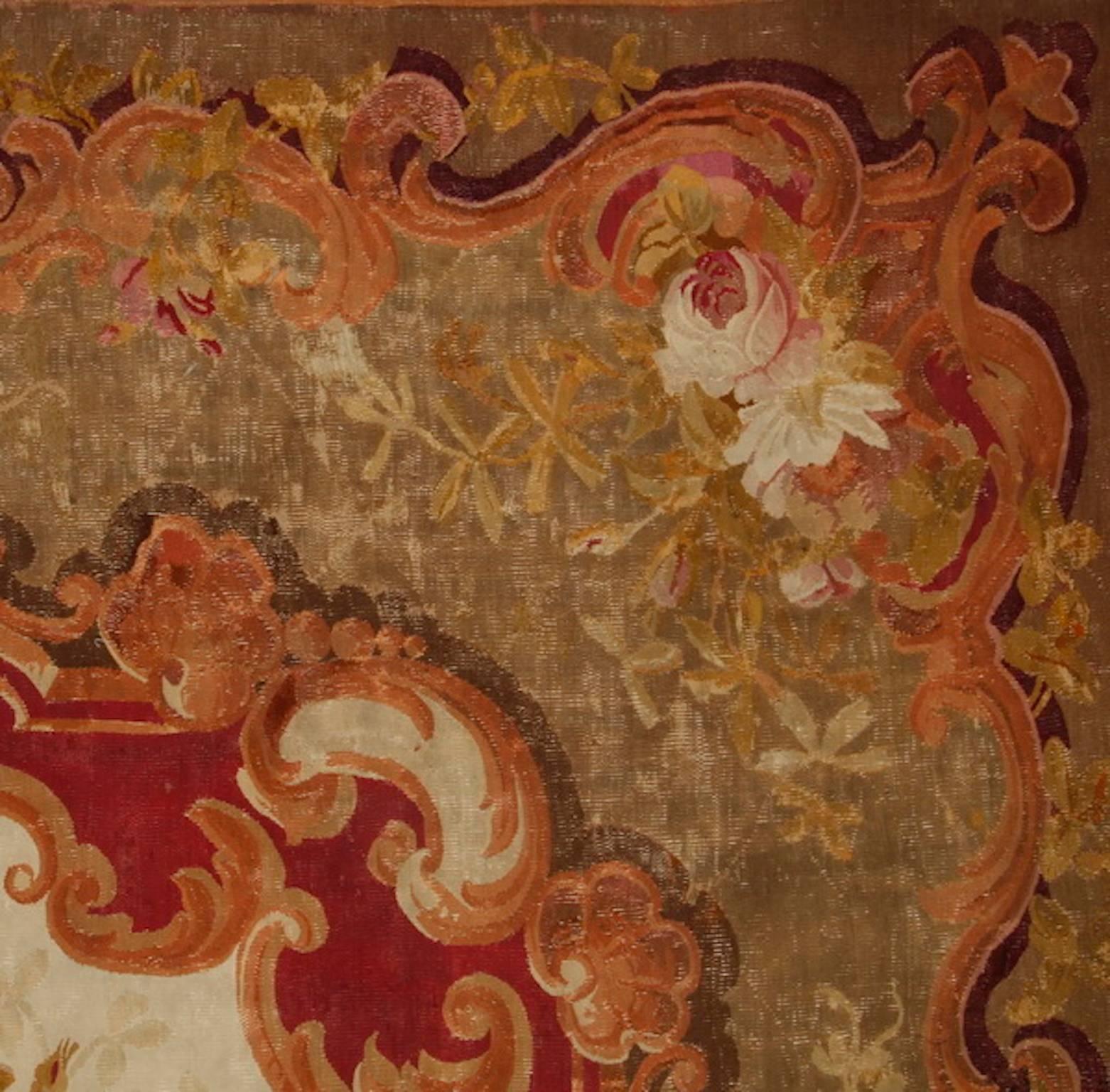 19th Century French Hand Knotted Wool Carpet In Good Condition In Washington Crossing, PA